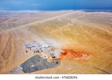 Aerial View On The Mining Development, Quarry In Namib Desert, Namibia