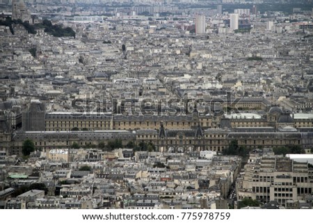 Aerial View on Paris, France.