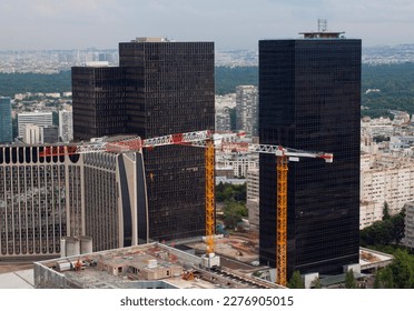 Aerial view on Paris, La Défense at cloudy day - Shutterstock ID 2276905015