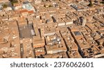 Aerial view on Piazza Prampolini and the Basilica of San Prospero, patron saint of the city, in the historic center of Reggio Emilia, Italy.