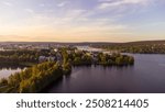 Aerial view on Rovaniemi city in summer