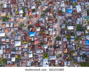 Aerial view on Township Poor Houses favelas in Paje village, Zanzibar, Tanzania, Africa - Shutterstock ID 1821551885