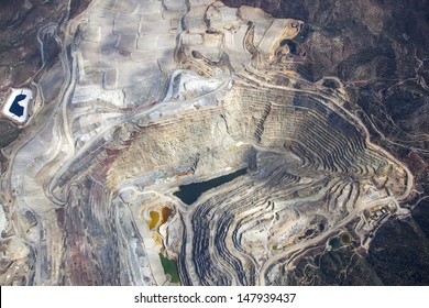 Aerial View Of An Open Pit Mining In Arizona