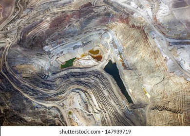 Aerial View Of An Open Pit Mining In Arizona