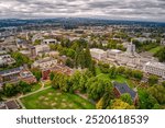 Aerial View of the Oregon State Capitol in Salem