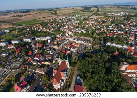 aerial view of Otmuchow town in Poland Zdjęcia stock © 