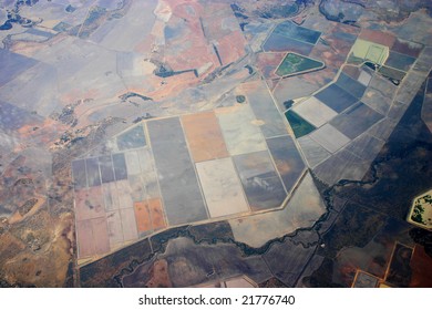 An Aerial View Of The Outback Farmlands In Rural Queensland Australia