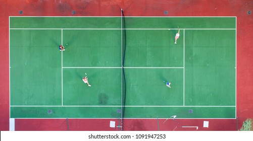 Aerial Top View Photo Seaside Tennis Stock Photo (Edit Now) 1525738268