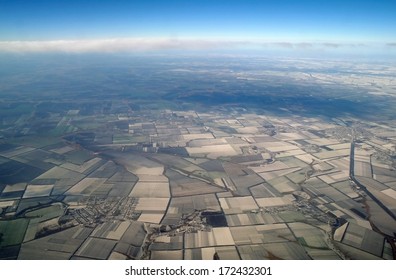 aerial view over the agricultural plant
