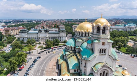 Aerial view over the capital Sofia, capital of Bulgaria - Shutterstock ID 1345551614