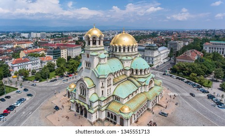 Aerial view over the capital Sofia, capital of Bulgaria - Shutterstock ID 1345551713