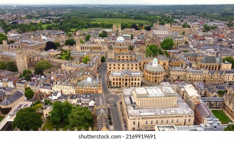 Aerial view over the city of Oxford with Oxford University - travel photography