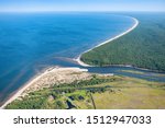 aerial view over the Gauja river mouth