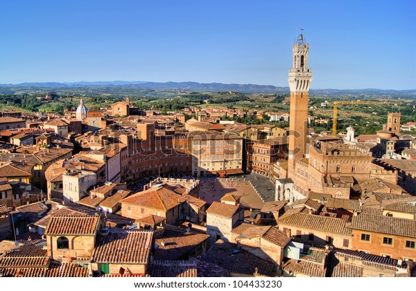 Aerial View Over Medieval City Siena Stock Photo Edit Now 104433230