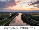 Aerial View over Mesola Countryside, Province of Ferrara, Italy