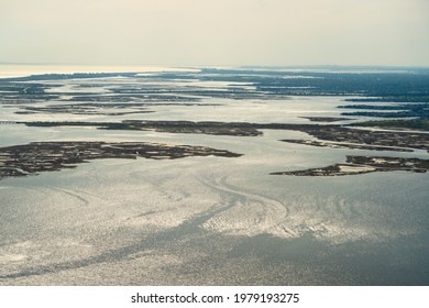 Aerial View Over Nassau County On Long Island New York