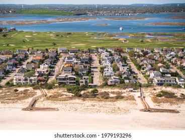 Aerial View Over Nassau County On Long Island New York