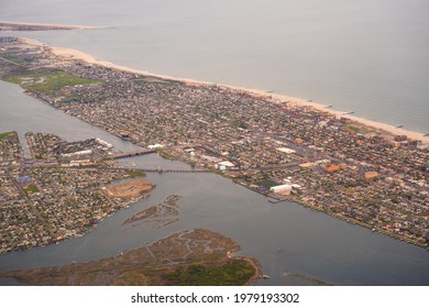 Aerial View Over Nassau County On Long Island New York