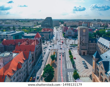 Aerial view over Poznan, Poland