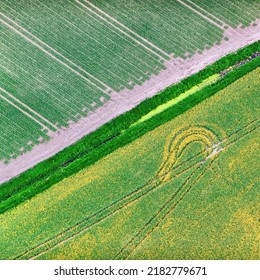 aerial view over the rural fields in summer time - Shutterstock ID 2182779671
