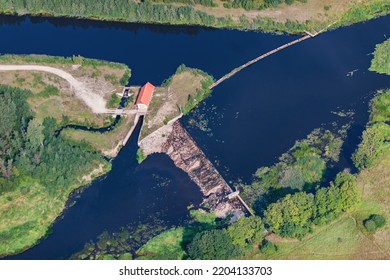 Aerial View Over The Small Power Station In Europe