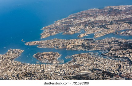 Aerial view over the Valletta  Malta