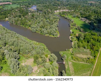 Aerial View Of The Oxbow Lake Of The Mura River In Zabnik, Croatia