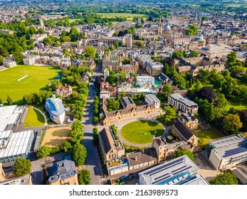 The Aerial View Of Oxford City Center In Summer, UK