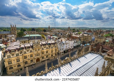 Aerial View Of Oxford City In England