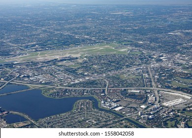 Aerial View Of The Palm Beach International (PBI) Airport In West Palm Beach, Florida.