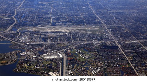 Aerial View Of The Palm Beach International Airport In West Palm Beach, Florida