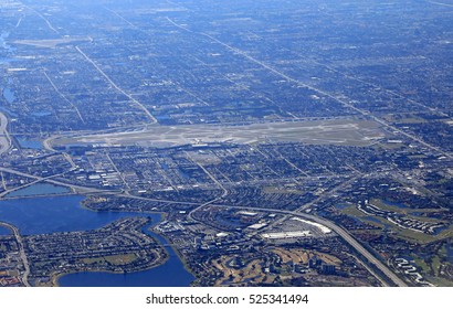 Aerial View Of The Palm Beach International Airport In West Palm Beach, Florida.