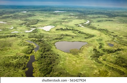 Aerial View Of Pantanal Wetlands, Pantanal, Brazil