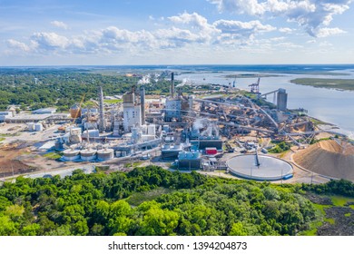 Aerial View Of A Paper Mill