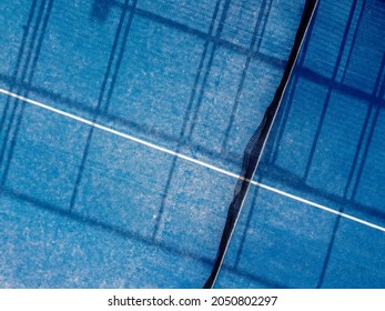 Aerial view of a part of a paddle tennis court