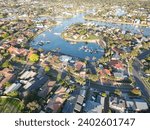 Aerial view of Patterson Lakes, Melbourne, Australia