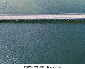 Aerial View Pedestrian Bridge Over Lake Stock Photo 1359551558 