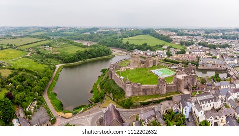 Aerial view of Pembroke castle, Wales - Powered by Shutterstock