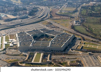 Aerial View of Pentagon and United States Air Force Memorial in Arlington, Virginia