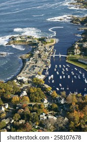 Aerial view of Perkins Cove near Portland, Maine
