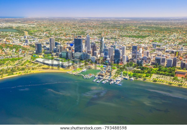 Aerial View Perth Skyline Australia Scenic Stock Photo (Edit Now) 793488598