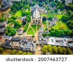Aerial view of Peterborough Cathedral,  also known as Saint Peter