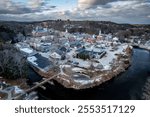 Aerial view of Peterborough New Hampshire in December 