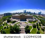 Aerial View of Philadelphia Skyline From Perspective of Schuylkill River in Fairmount Park On a Hot Summer