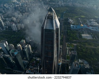 Aerial view of ping an finance center in Shenzhen city,China - Shutterstock ID 2232794837