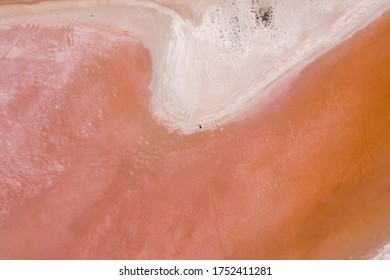 Aerial view of the Pink lakes of South Australia
