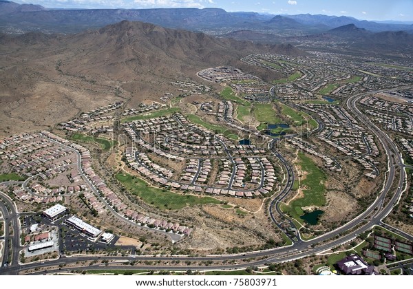 Aerial View Planned Community Anthem Arizona Stock Photo (Edit Now ...