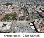 Aerial View of Plaza Tapatia in Guadalajara: Cathedral and Surroundings - Horizontal Perspective