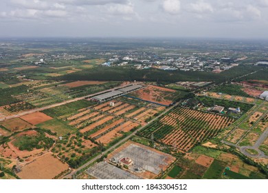 Aerial View Of Plots Amidst The Natural Beauty Of Bengaluru 