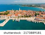 Aerial view of Porec town, Istra, Croatia